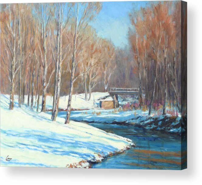 Landscape Acrylic Print featuring the painting Country Snowfall by Michael Camp