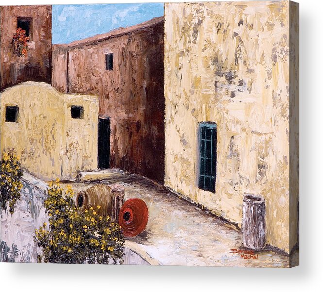 Courtyard Acrylic Print featuring the painting Courtyard by Darice Machel McGuire
