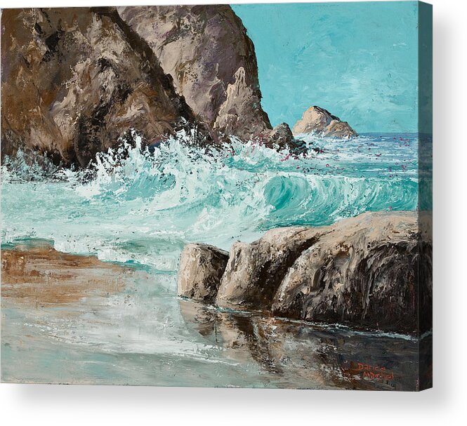 Ocean Acrylic Print featuring the painting Crashing Waves by Darice Machel McGuire