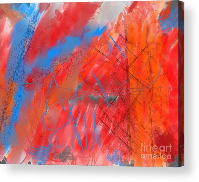 Abstract Acrylic Print featuring the digital art Crazy Vibrance by Kristen Fox