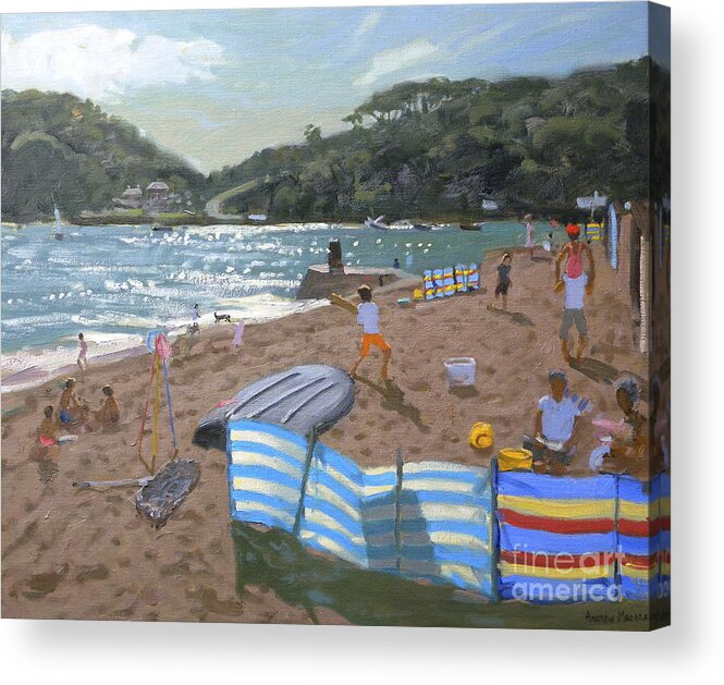 Sun Acrylic Print featuring the painting Cricket Teignmouth by Andrew Macara