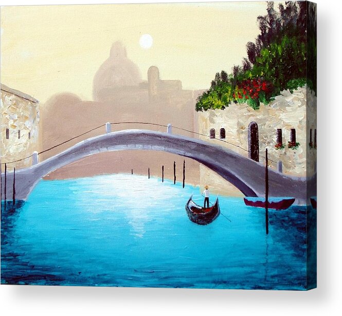  Acrylic Print featuring the painting Cruisin Venice by Larry Cirigliano
