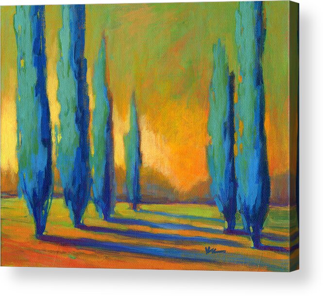 Cypress Acrylic Print featuring the painting Cypress Road 5 by Konnie Kim