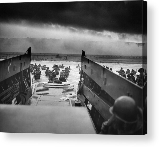 D Day Acrylic Print featuring the photograph D-Day Landing by War Is Hell Store