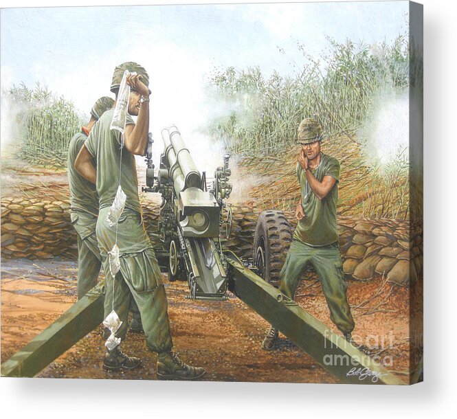 Vietnam War Art Acrylic Print featuring the painting Daily Mail by Bob George