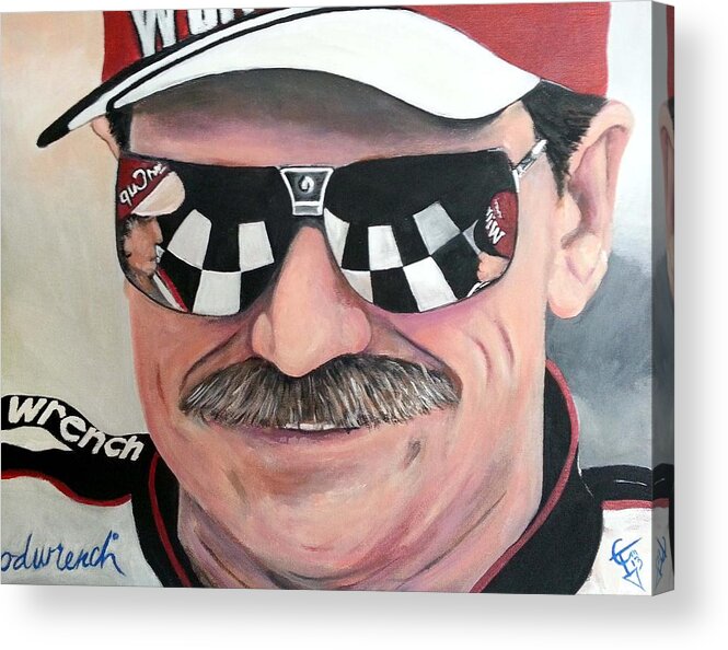 Racing Acrylic Print featuring the painting Dale Earnhardt Sr by Tom Carlton