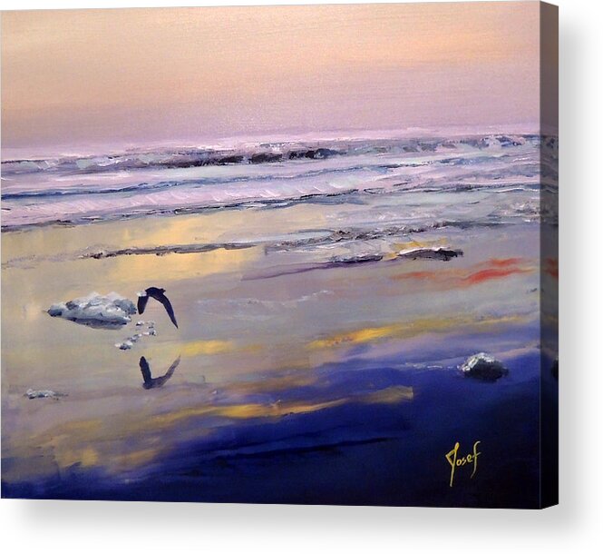 Dawn Acrylic Print featuring the painting Dawns Flight by Josef Kelly