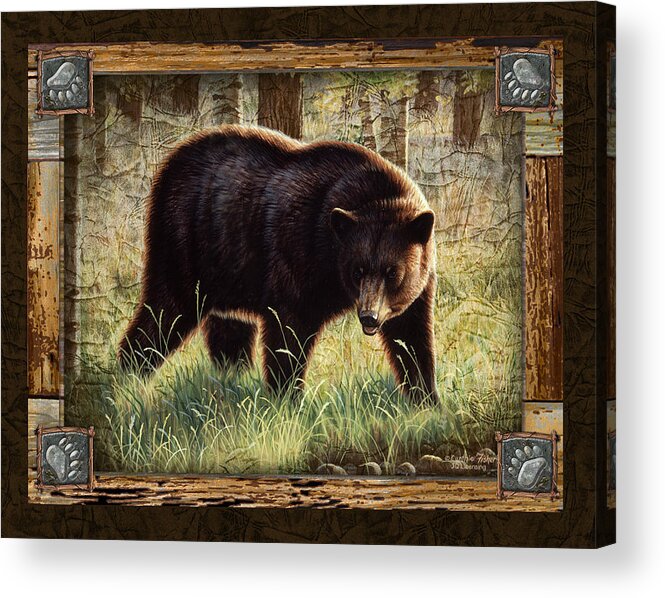 Cynthie Fisher Acrylic Print featuring the painting Deco Black Bear by JQ Licensing