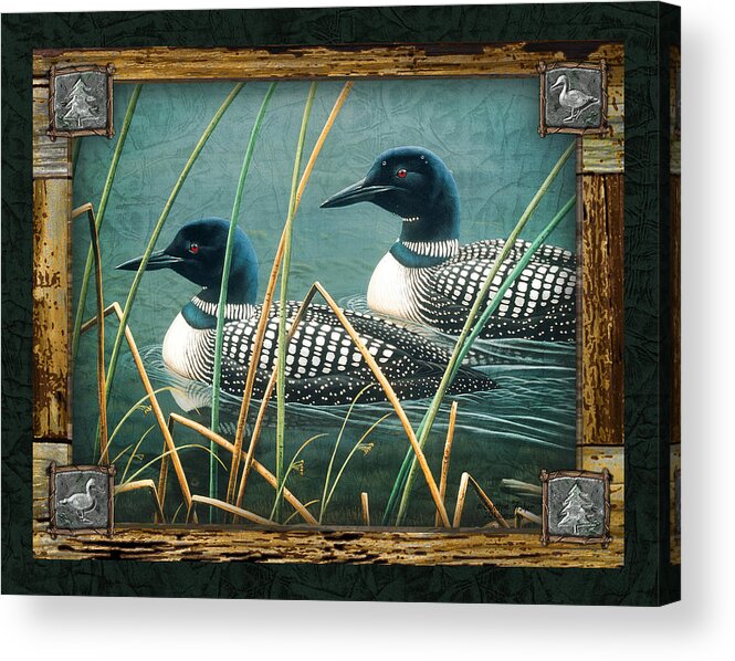 Cynthie Fisher. Jq Licensing Acrylic Print featuring the painting Deco Loons by JQ Licensing