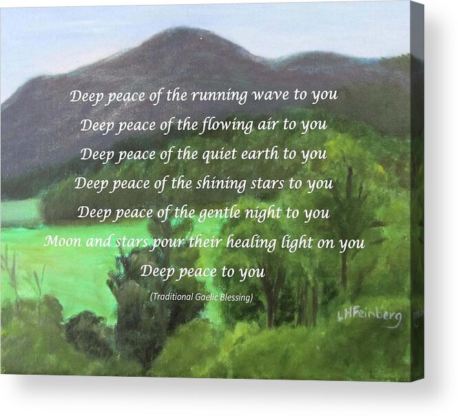 Blessing Acrylic Print featuring the painting Deep Peace with CT River Valley by Linda Feinberg