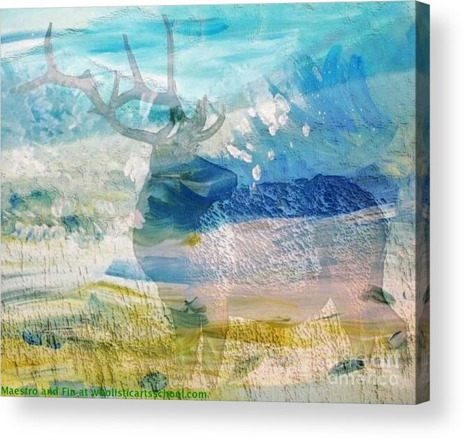 Deer Hunting Madness Acrylic Print featuring the painting Deer Hunter Madness by PainterArtist FIN