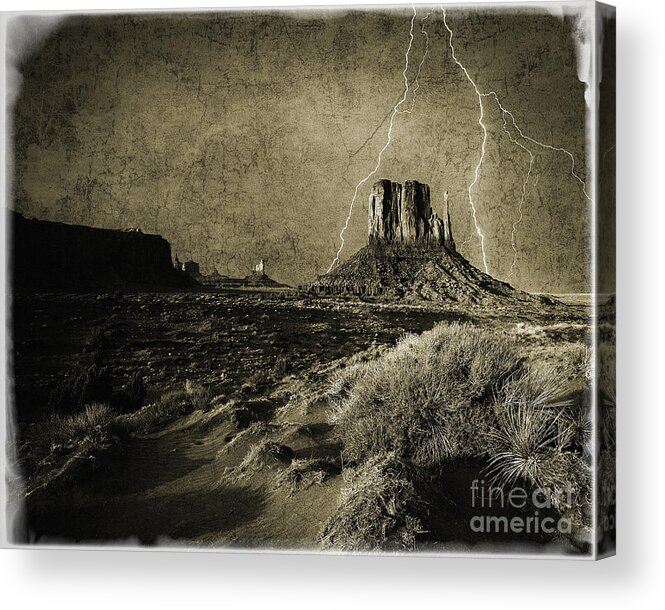 Digital Art Acrylic Print featuring the photograph Desert Storm by Edmund Nagele FRPS