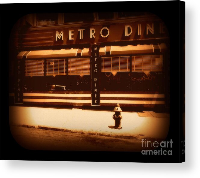 New York Acrylic Print featuring the photograph Diner - Sepia by Miriam Danar