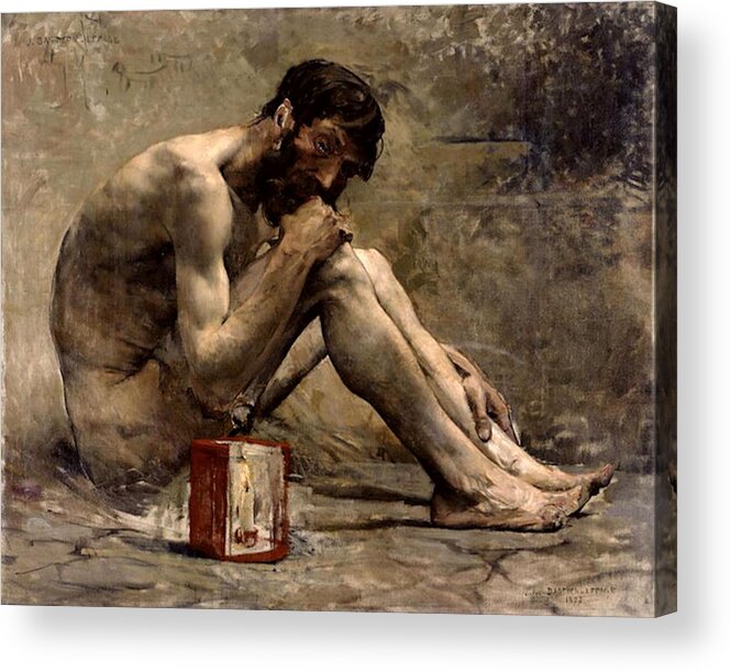 Diogenes Acrylic Print featuring the painting Diogenes by Jules Bastien Lepage