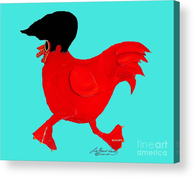 Elvis Acrylic Print featuring the mixed media E Chicken by Lizi Beard-Ward