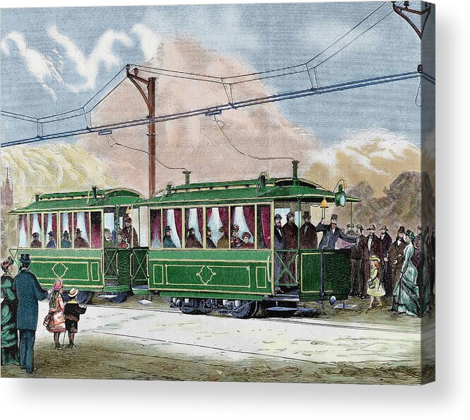 19th Century Acrylic Print featuring the photograph Electric Streetcar by Prisma Archivo