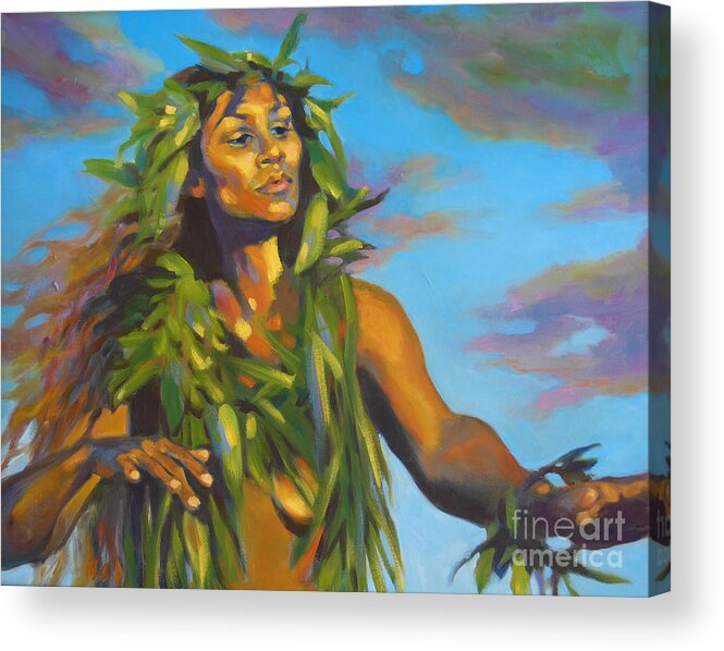 Hawaiian Acrylic Print featuring the painting Evening Blessing by Isa Maria