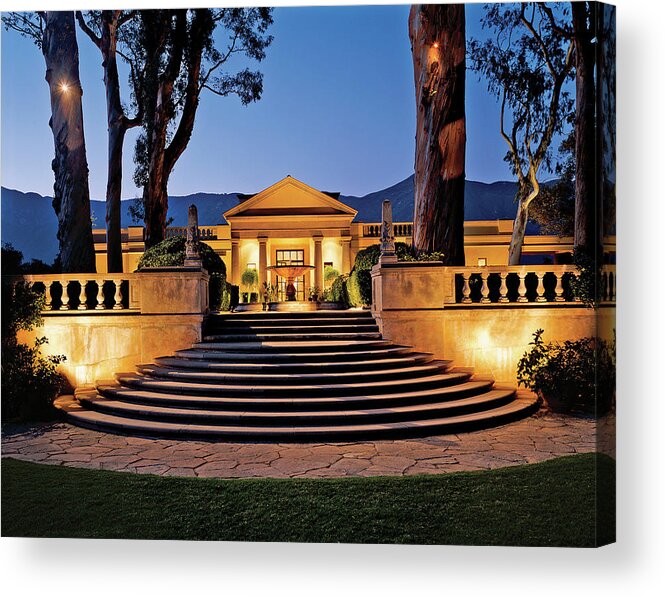 No People Acrylic Print featuring the photograph Exterior Of House At Dusk by David O. Marlow