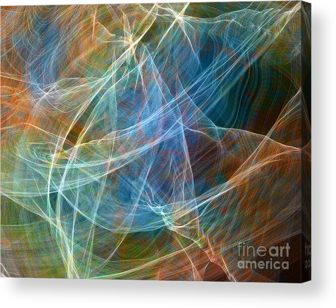 Abstract Acrylic Print featuring the photograph Fabric Nebula by Gerald Grow