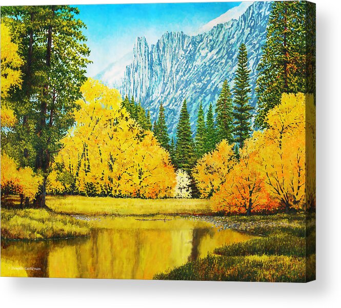 Oil Painting Acrylic Print featuring the painting Fall Splendor in Yosemite by Douglas Castleman