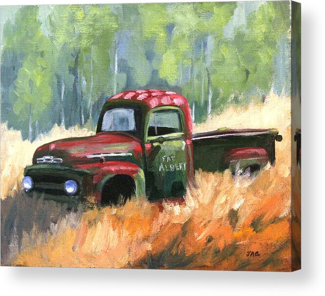 Vintage Truck Acrylic Print featuring the painting Fat Albert by Julia Grundmeier