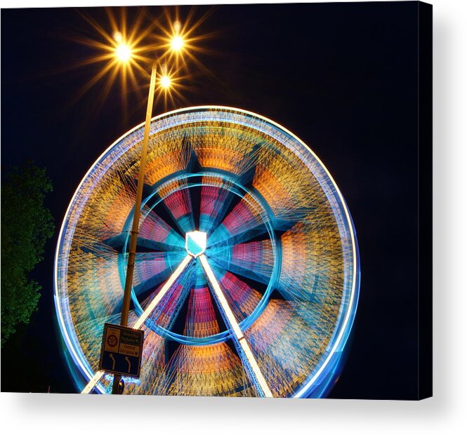 Outdoors Acrylic Print featuring the photograph Ferris Lights by Photography By Tim Reif