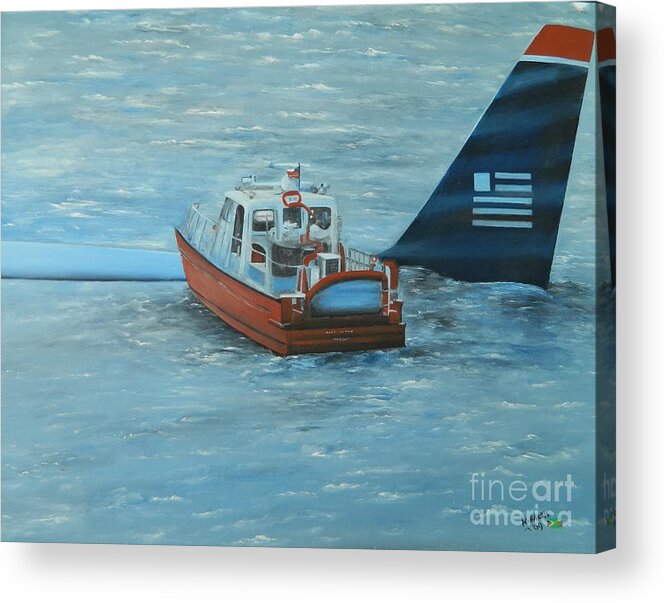Boat Acrylic Print featuring the painting Final Rescue by Kenneth Harris