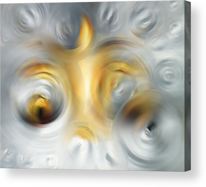 Abstract Acrylic Print featuring the painting Fire And Ice - Energy Art By Sharon Cummings by Sharon Cummings