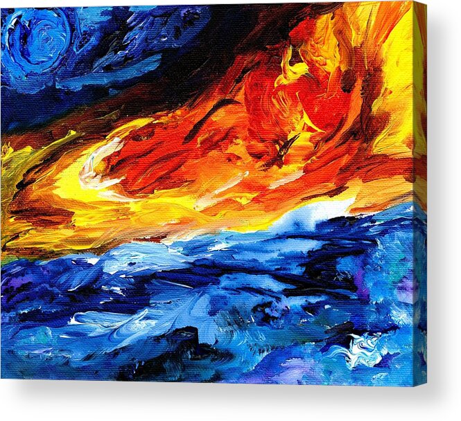 Abstract Acrylic Print featuring the digital art Fire Spring by Jennifer Galbraith