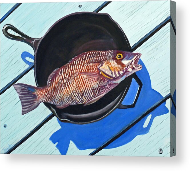 Fish Fry Acrylic Print featuring the painting Fish Fry by Susan Duda