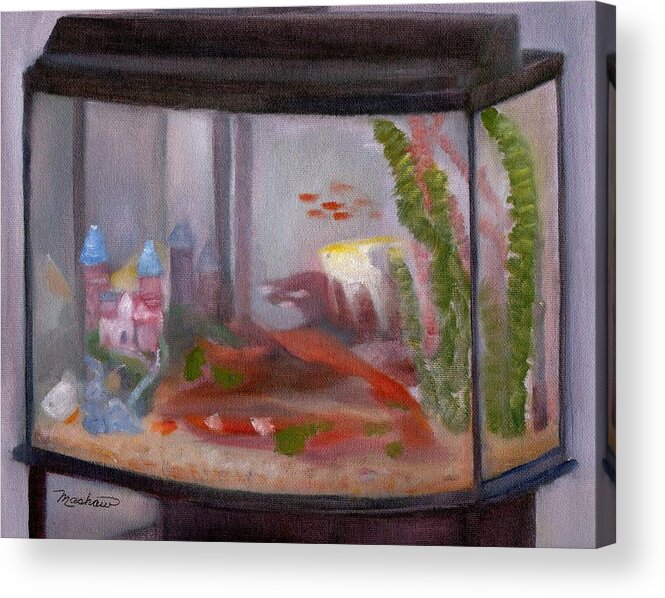  Acrylic Print featuring the painting Fish Tank by Sheila Mashaw