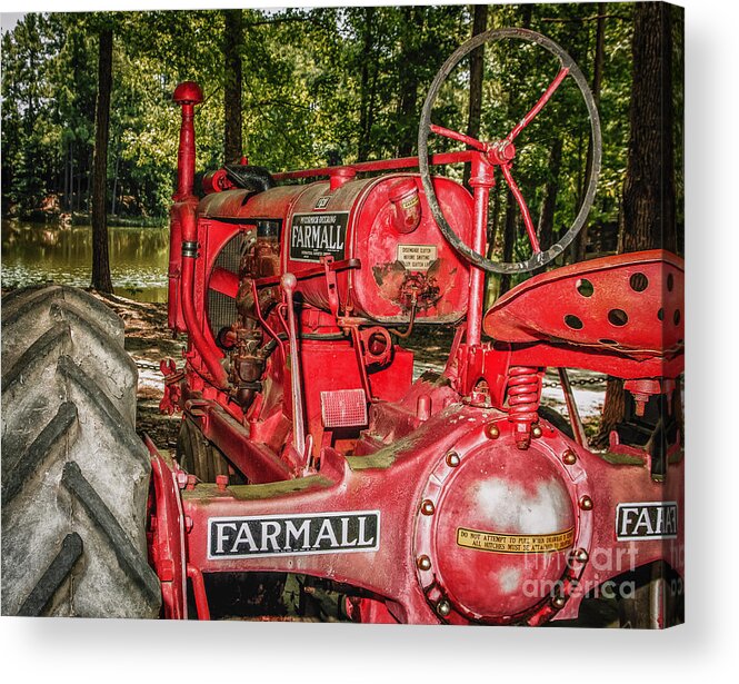 Tractor Acrylic Print featuring the photograph Flash On Farmall by Robert Frederick