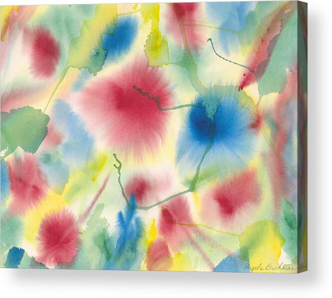 Abstract Acrylic Print featuring the painting Floral Burst by Angela Bushman