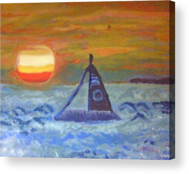 Florida Acrylic Print featuring the painting Florida Key Sunset by Suzanne Berthier