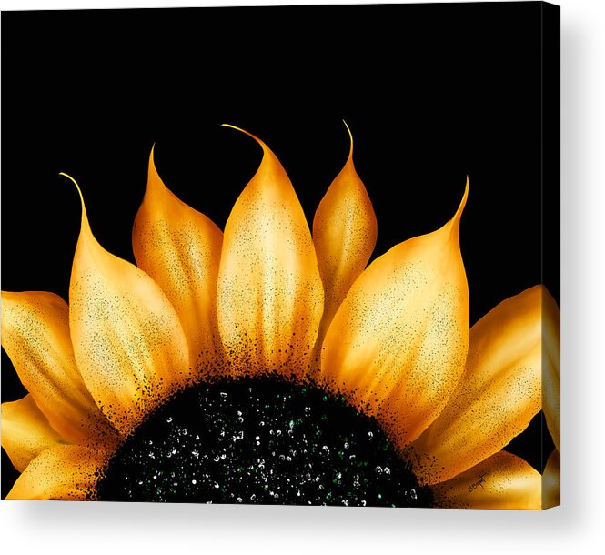 Sunflower Acrylic Print featuring the painting Folk Art Sunflower by Brenda Bryant