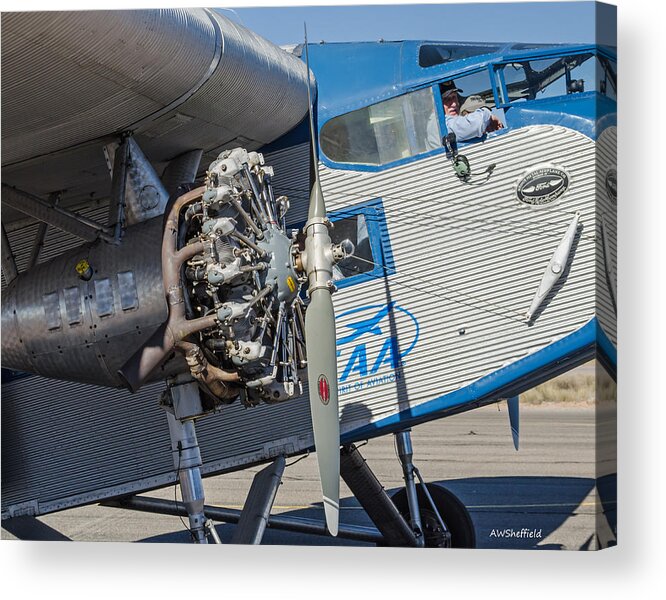 Airplane Acrylic Print featuring the photograph Ford Tri-Motor - Business End by Allen Sheffield