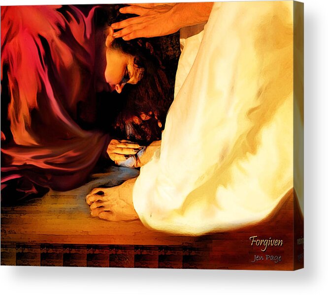 Forgiven Acrylic Print featuring the mixed media Forgiven by Jennifer Page
