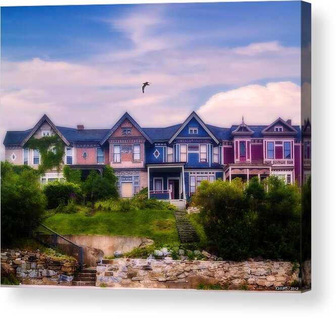 House Acrylic Print featuring the photograph Four Homes on a Hill by Ken Morris