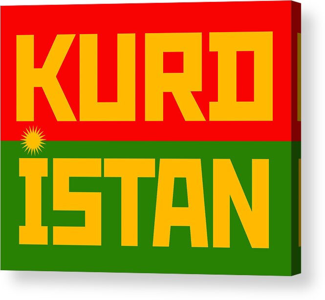 Kurdistan Acrylic Print featuring the painting Free Kurdistan by MotionAge Designs