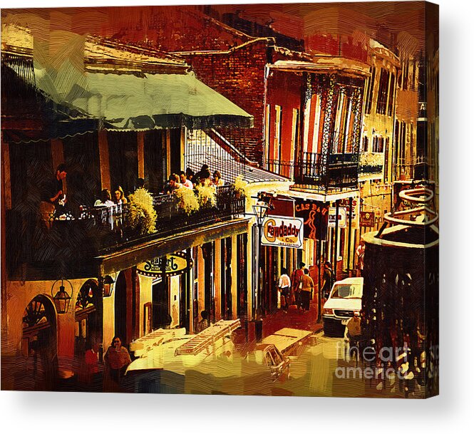 Oil Acrylic Print featuring the painting New Orleans Cafe by Kirt Tisdale