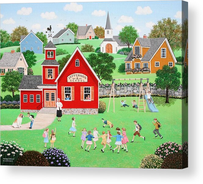 Landscape Acrylic Print featuring the painting Friends Forever by Wilfrido Limvalencia
