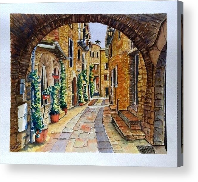 Landscape Acrylic Print featuring the painting From My Cousin's in Italy SOLD by Richard Benson