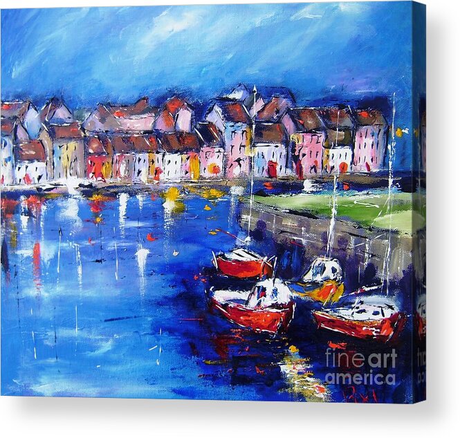 Irish Art Acrylic Print featuring the painting Paintings of Galway #1 by Mary Cahalan Lee - aka PIXI