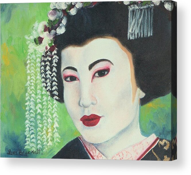 Geisha Acrylic Print featuring the painting Geisha by Lori Brackett