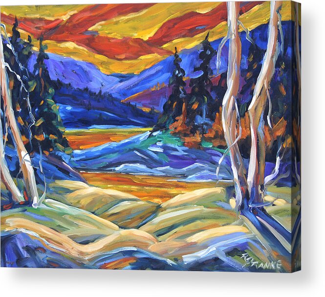 Canadian Landscape Created By Richard T Pranke Acrylic Print featuring the painting Geo Landscape II by Prankearts by Richard T Pranke