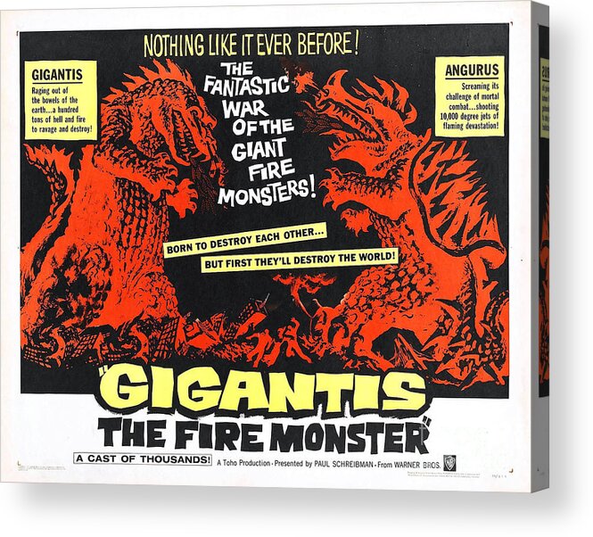 Vintage Acrylic Print featuring the photograph Gigantis The Fire Monster by Action