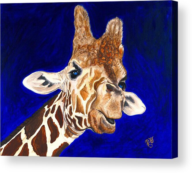 Giraffe Acrylic Print featuring the painting Giraffe by Patty Vicknair