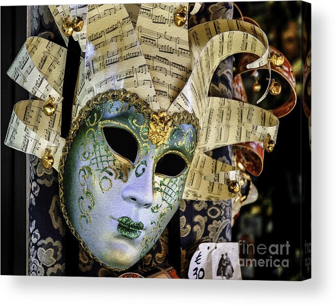Italy Acrylic Print featuring the photograph Glittering Venetian Mask by Phil Cardamone