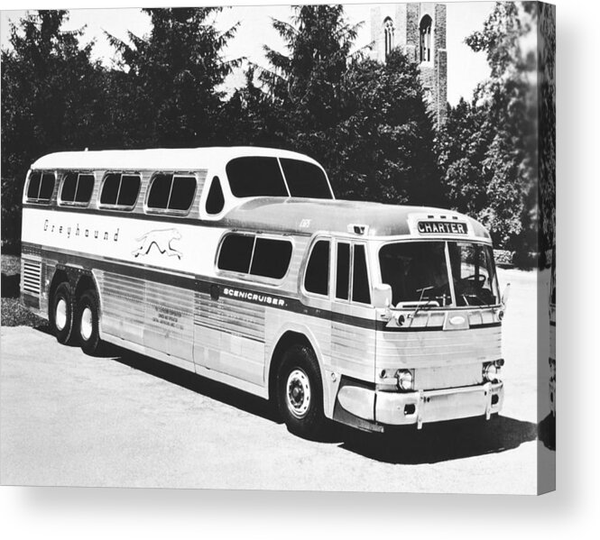 1950's Acrylic Print featuring the photograph GM's Latest Bus Line by Underwood Archives