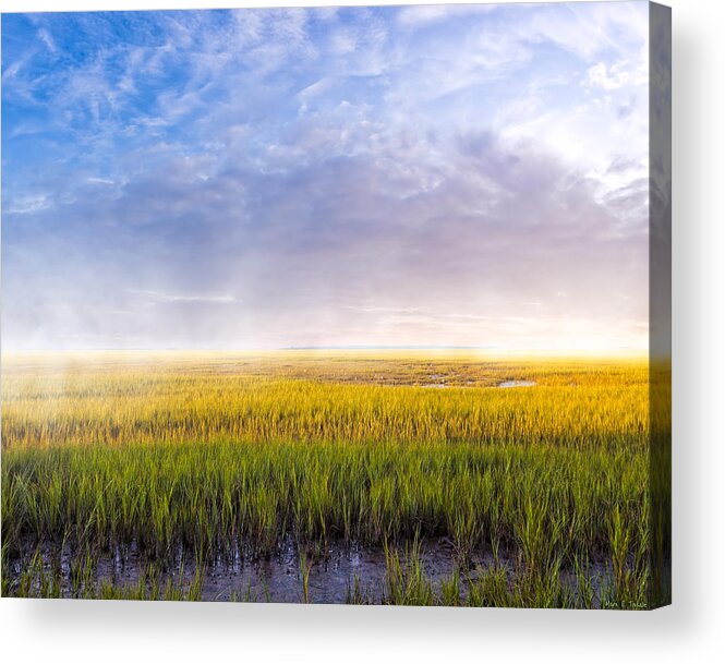 Tybee Island Acrylic Print featuring the photograph Golden Coastal Marshes at Dawn - Georgia by Mark Tisdale